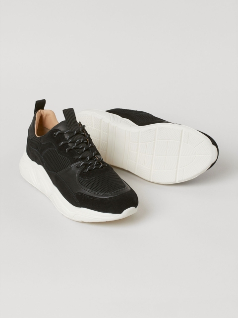

H&M Men Black Chunky Leather Trainers