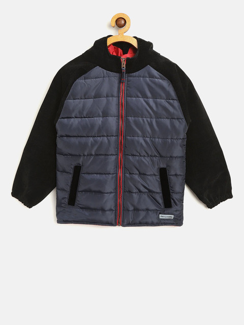 

Cherry Crumble Kids Blue Solid Padded Jacket