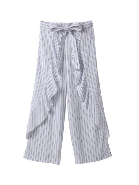 

Cub McPaws Girls Off-White & Blue Striped Straight Palazzos