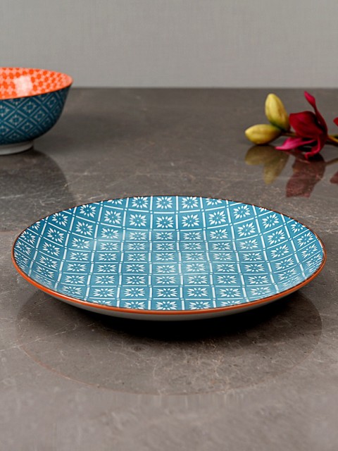 

Pure Home and Living Blue & White Printed Porcelain Dinner Plate