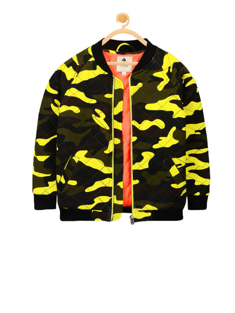 

Cherry Crumble Unisex Kids Yellow Printed Bomber
