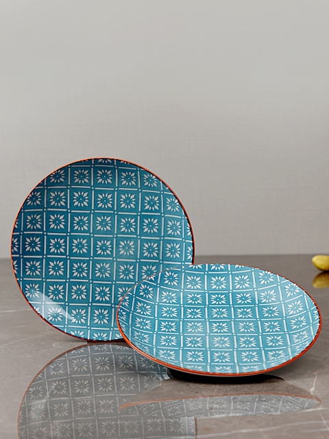 

Pure Home and Living Blue Set of 2 Porcelain Plates Set
