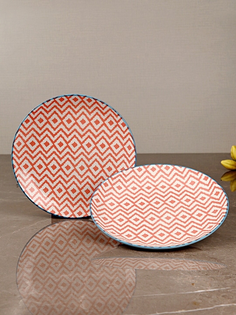 

Pure Home and Living Red & White 2 Pcs Plate Set