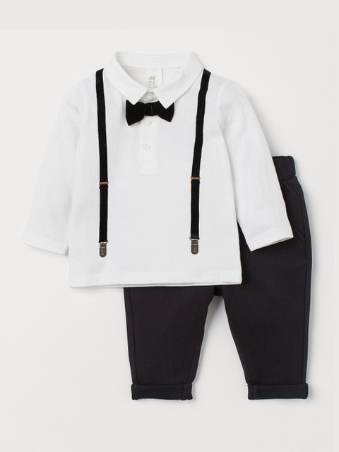 

H&M Boys Black & White Top And Trousers