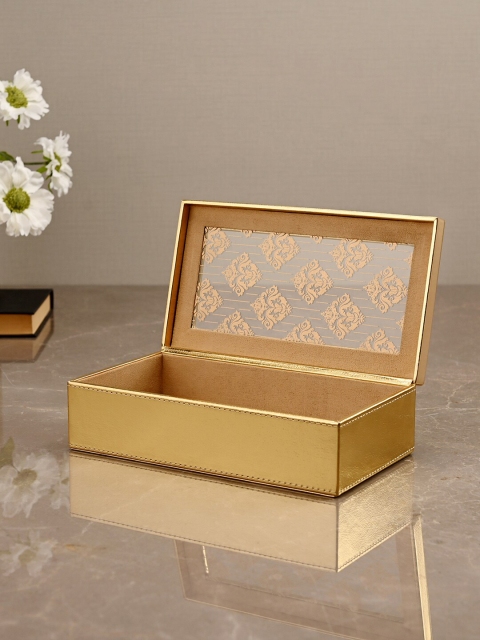 

Pure Home and Living Gold-Toned Moroccan Motifs Storage Box