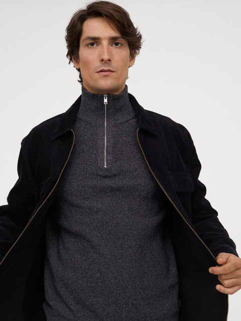 

H&M Men Grey Zip-Top Jumper