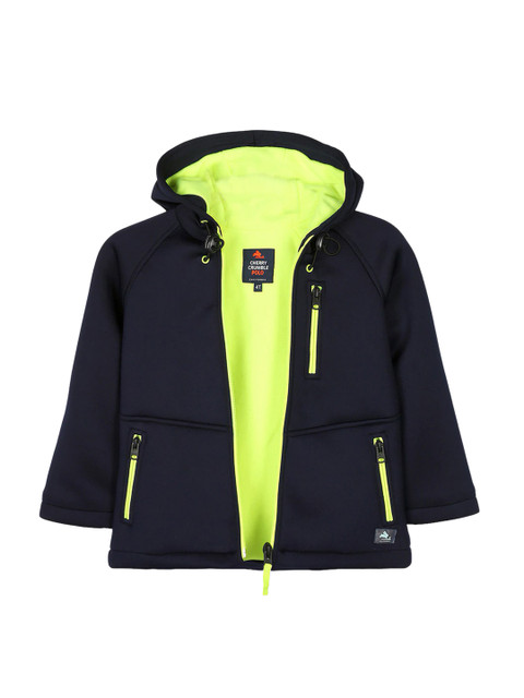 

Cherry Crumble Girls Navy Blue Solid Tailored Jacket