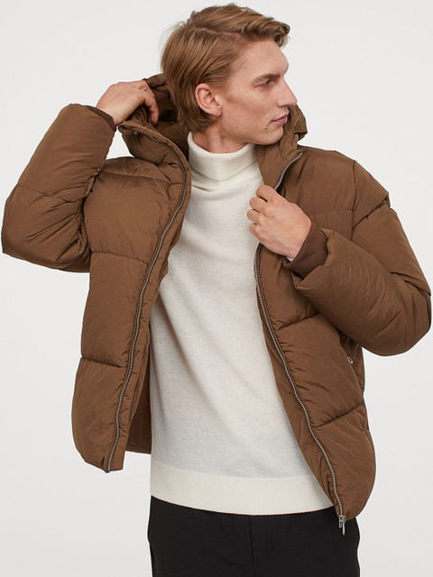 

H&M Men Brown Solid Puffer Jacket