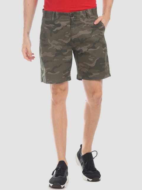 

Aeropostale Men Green Printed Regular Fit Regular Shorts