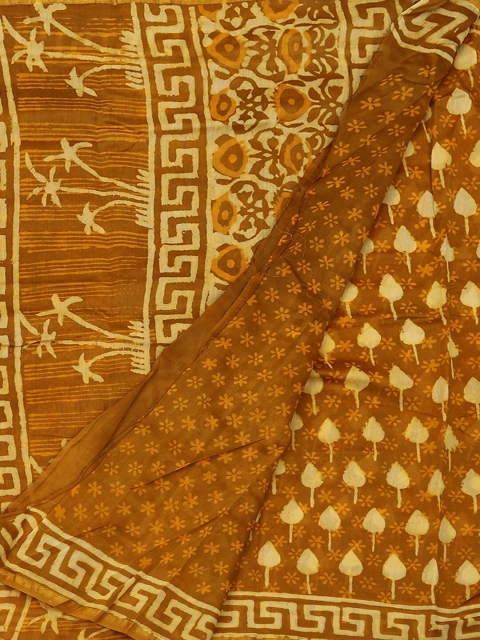

Pothys Mustard Printed Cotton Blend Saree