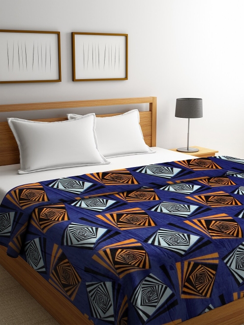 

NEUDIS Blue Floral AC Room 233 GSM Double Bed Blanket