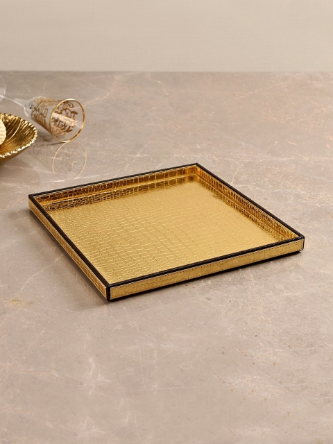

Pure Home and Living Unisex Gold-Toned Textured Croco Platter
