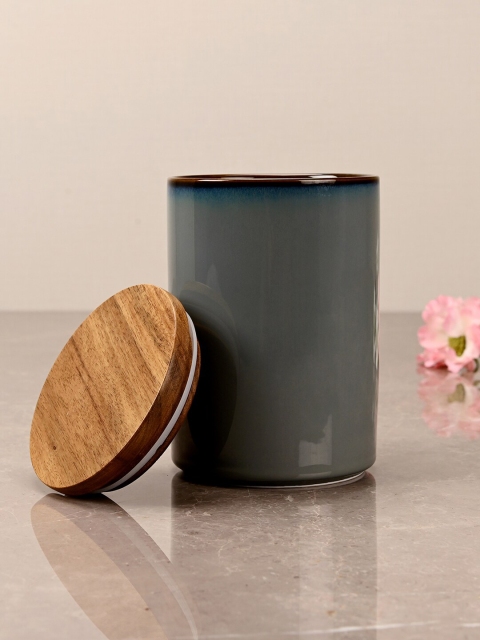 

Pure Home and Living Grey & Brown Ceramic Storage Jar