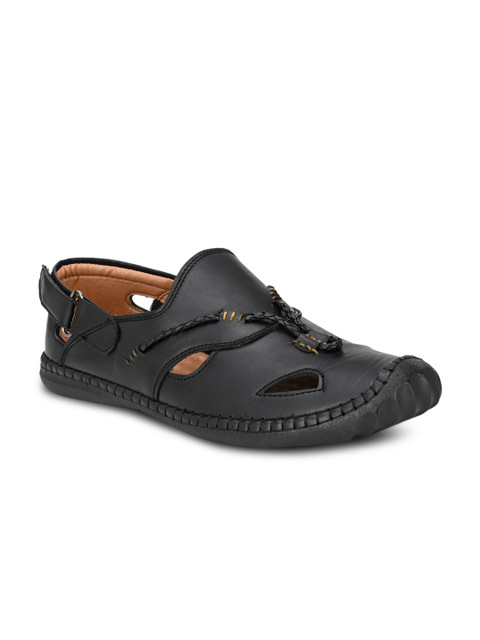 

AfroJack Men Black Shoe-Style Sandals