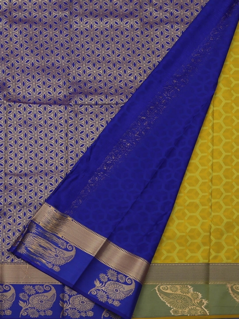 

Pothys Yellow & Navy Blue Art Silk Printed Saree