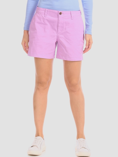

GAP Women Purple Solid Regular Fit Regular Shorts