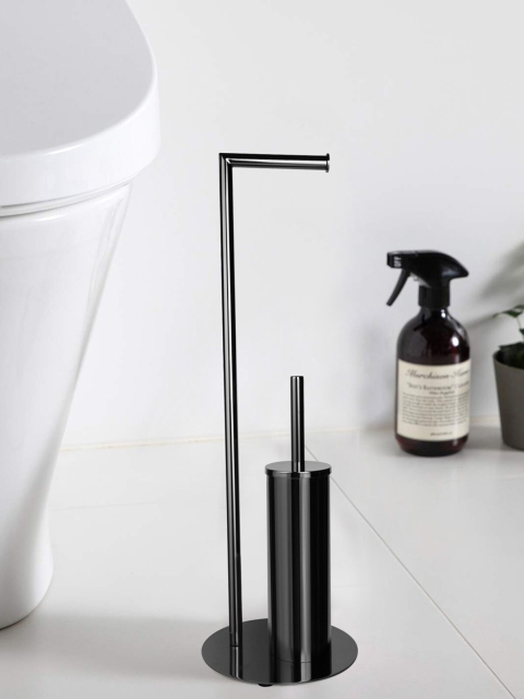 

OBSESSIONS Black Stainless Steel Pablo Round Toilet Brush With Holder