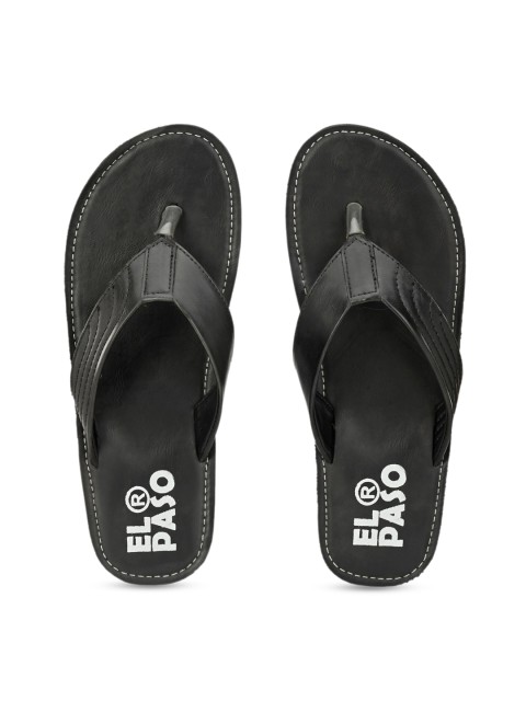 

El Paso Men Black Solid Thong Flip-Flops