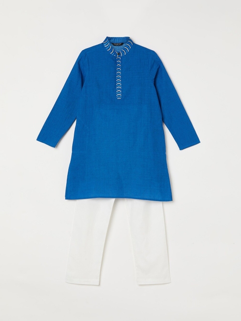 

Melange by Lifestyle Boys Blue & White Printed Kurta with Pyjamas