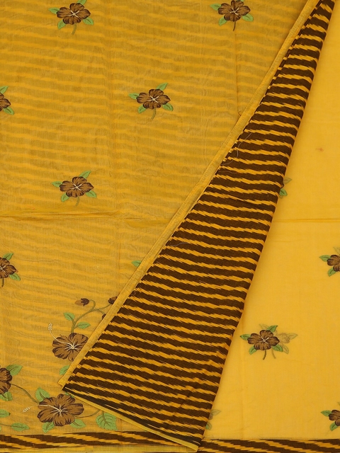 

Pothys Yellow Woven Design Supernet Saree
