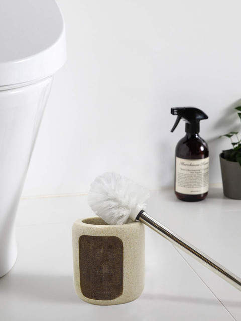 

OBSESSIONS Beige & Brown Polyresin Alvina Toilet Brush With Holder