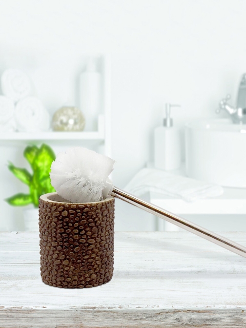 

OBSESSIONS Brown Textured Polyresin Alvina Toilet Brush With Holder