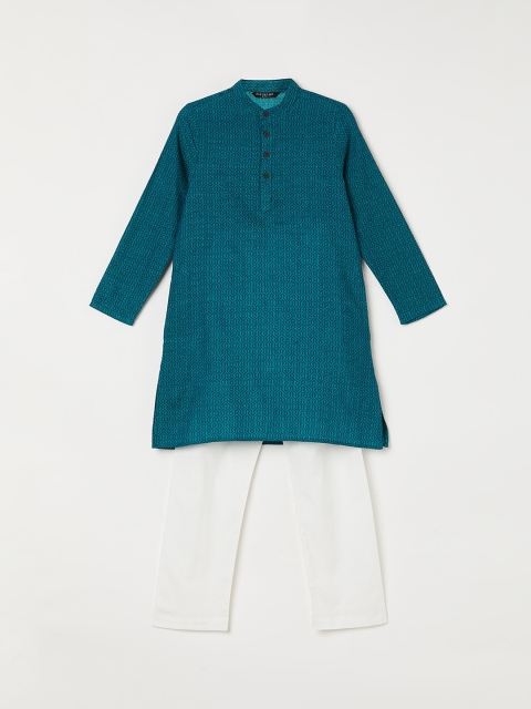 

Melange by Lifestyle Boys Blue & White Printed Kurta with Pyjamas