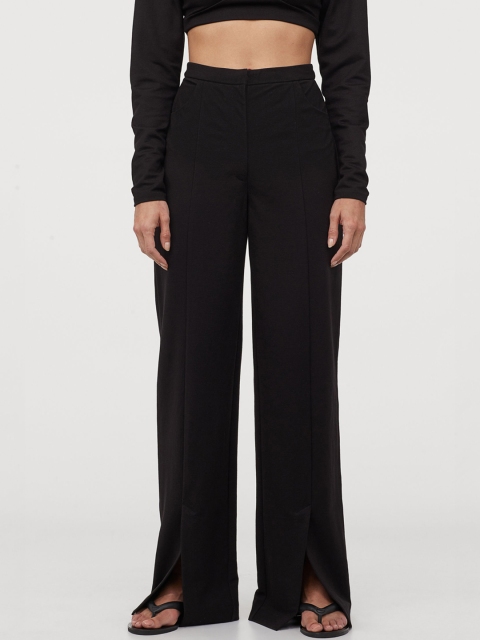 

H&M Women Black Solid Tailored Trousers