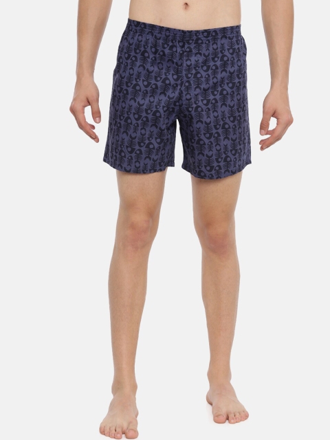 

IVOC Men Purple & Black Printed Pure Cotton Boxers IOMBS02SC03L35-4067