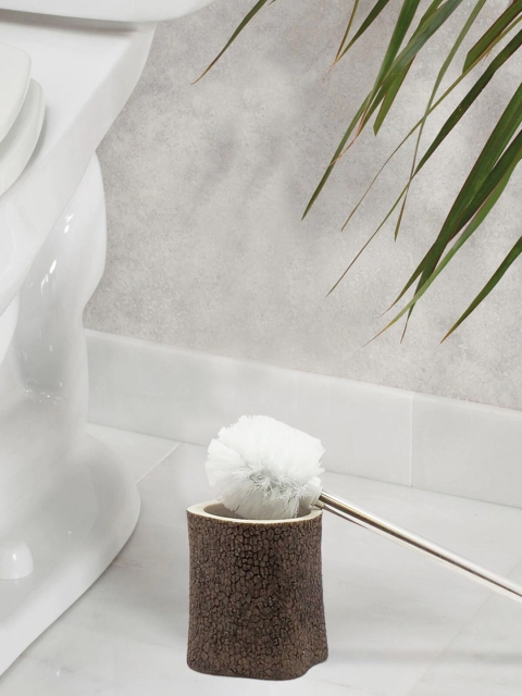

OBSESSIONS Brown Textured Polyresin Alvina Toilet Brush With Holder