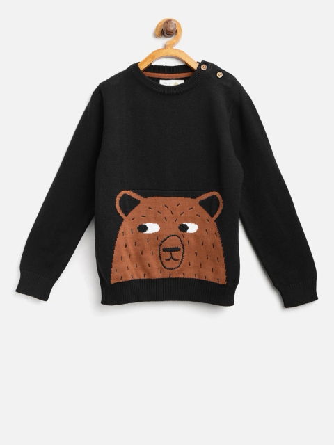 

Cherry Crumble Kids Black & Brown Bear Print Pullover Sweater