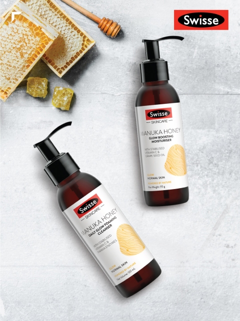 

Swisse Unisex Skin brighting Manuka Honey Moisturiser & Foaming Cleanser, White