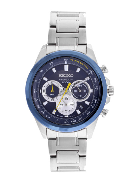 

SEIKO Men Blue & Silver-Toned Analogue Watch