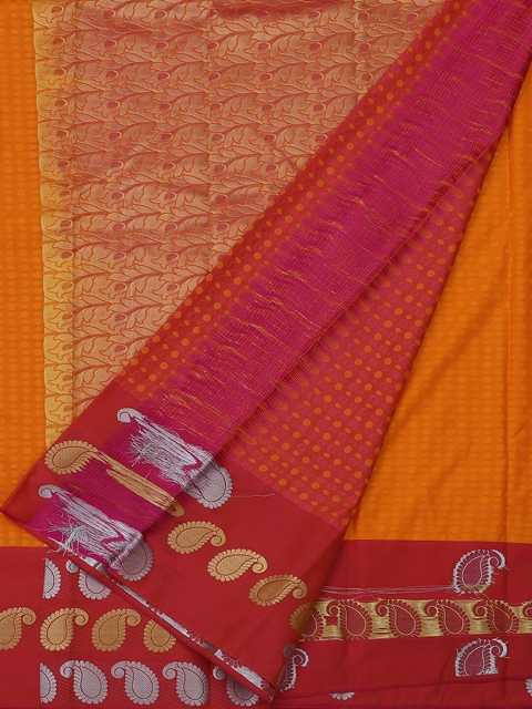 

Pothys Yellow & Red Art Silk Printed Saree