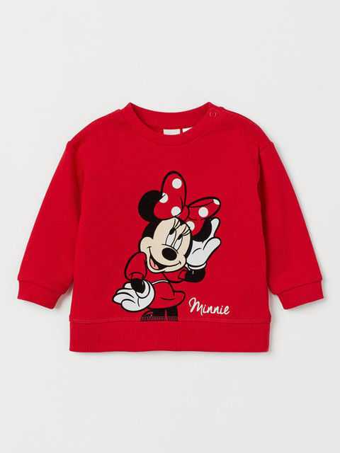 

H&M Girls Red Printed Sweatshirt