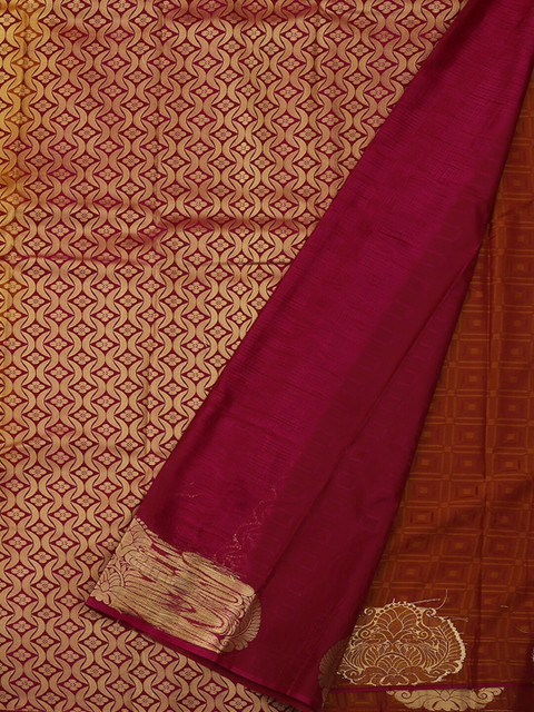 

Pothys Mustard & Magenta Art Silk Woven Design Saree