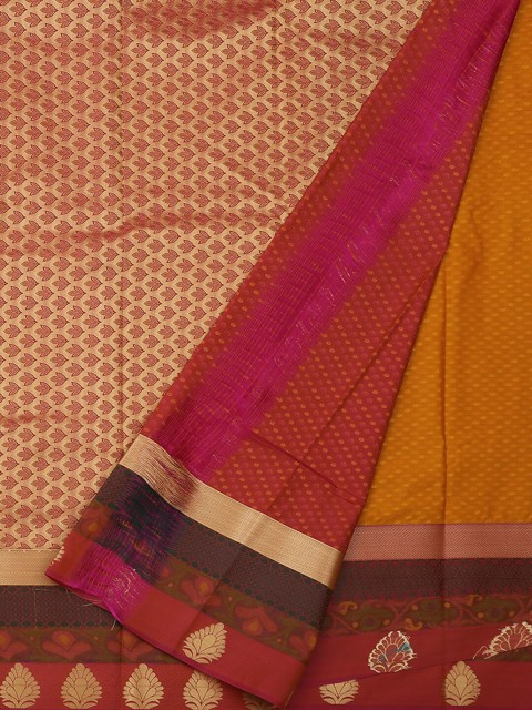 

Pothys Mustard & Maroon Art Silk Woven Design Saree