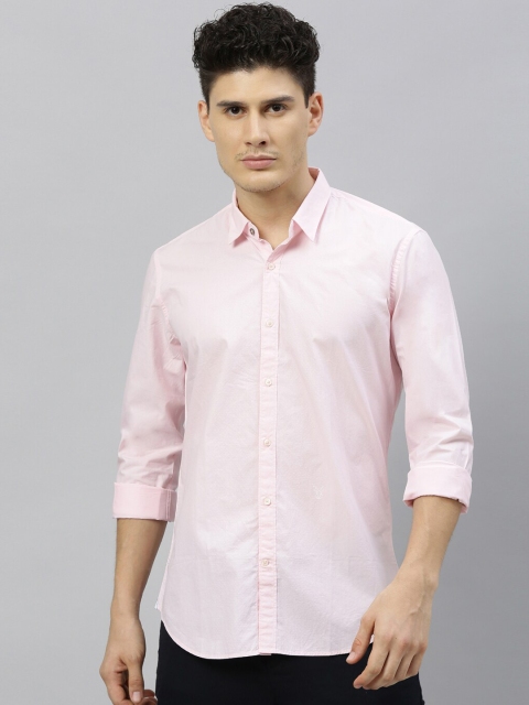

RARE RABBIT Men Pink Tailored Fit Self Design Casual Shirt