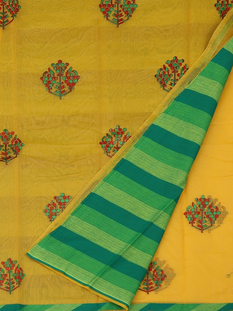 

Pothys Yellow Printed Supernet Saree