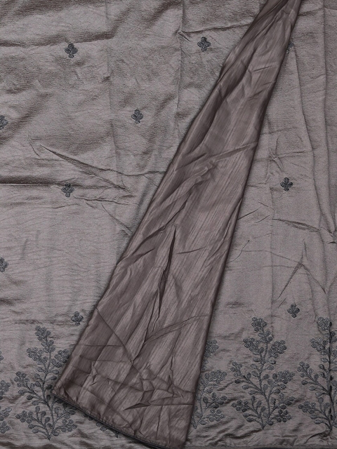 

Pothys Grey Embroidered Jute Silk Saree