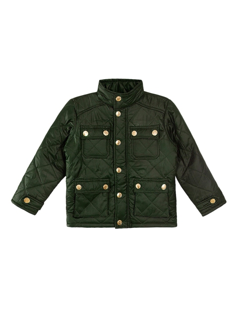 

Cherry Crumble Girls Green Solid Padded Jacket