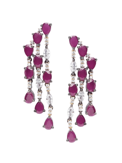 

INDYA Purple Silver Plated Contemporary Ear Cuff