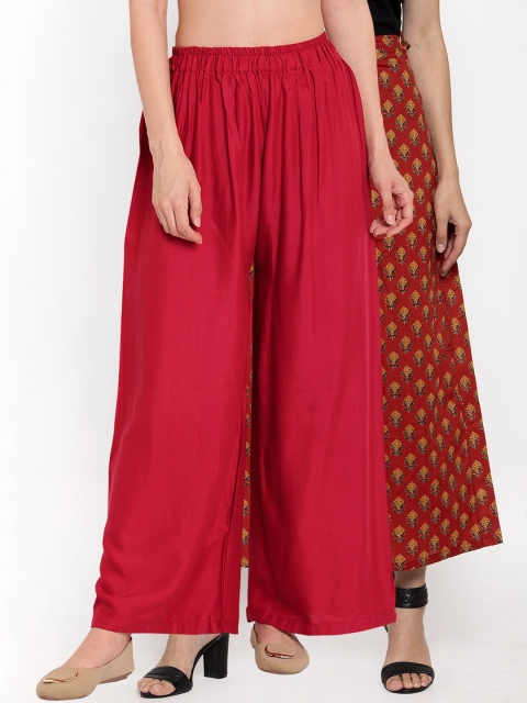

TAG 7 Women Pack Of 2 Palazzos, Brown