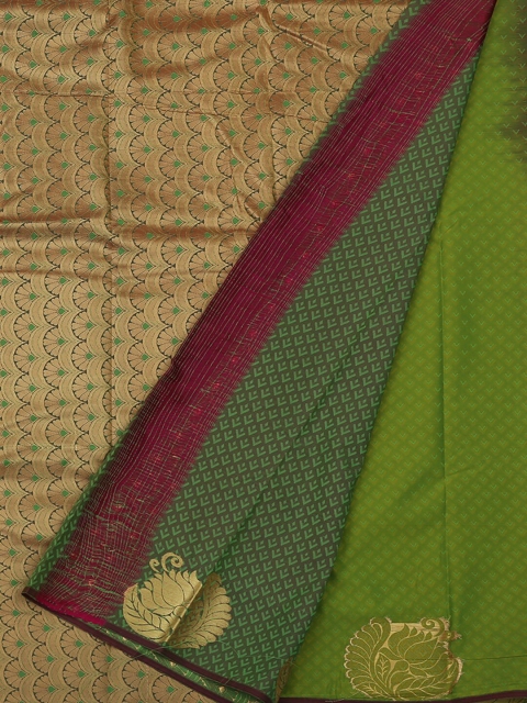 

Pothys Green & Gold-Toned Art Silk Woven Design Saree