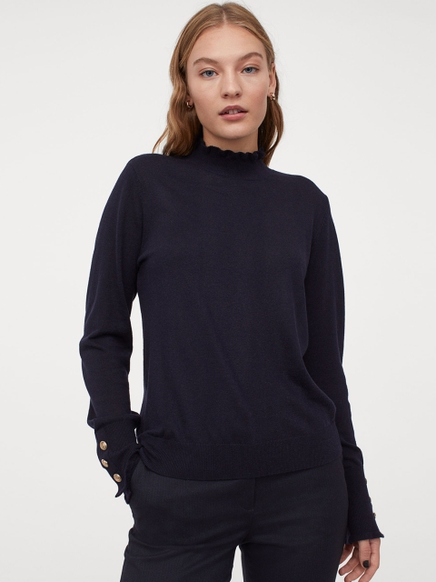 

H&M Women Blue Turtleneck Jumper
