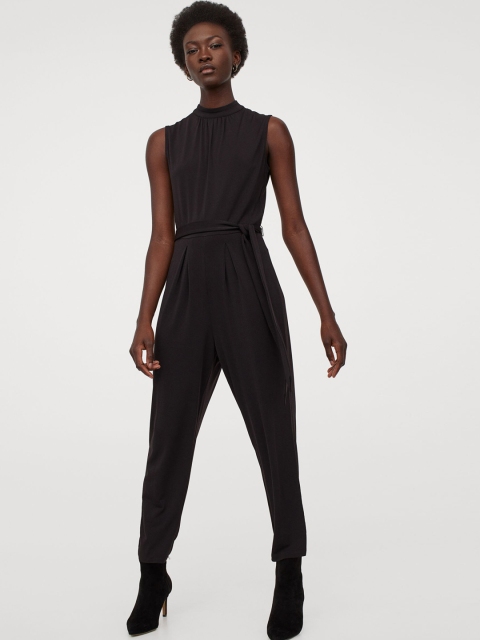 

H&M Women Black Solid Jersey Jumpsuit