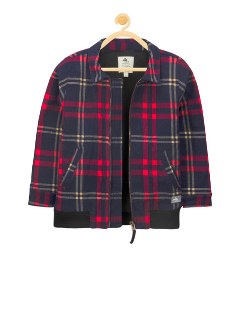 

Cherry Crumble Unisex Kids Red Checked Bomber