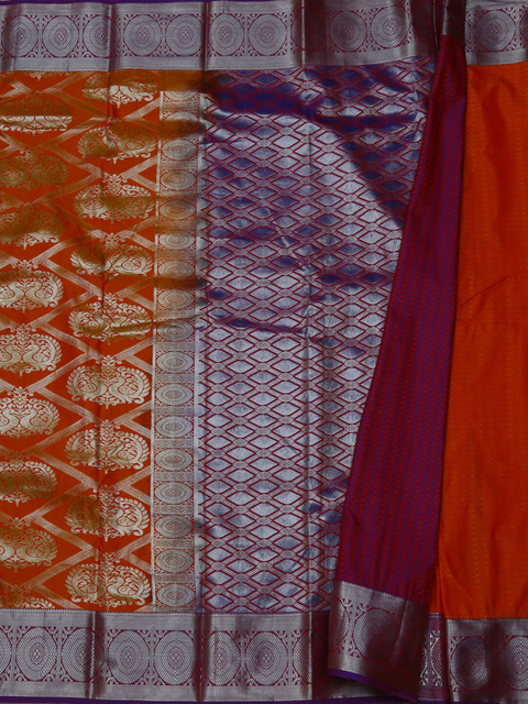 

Pothys Orange & Purple Tissue Woven Design Saree