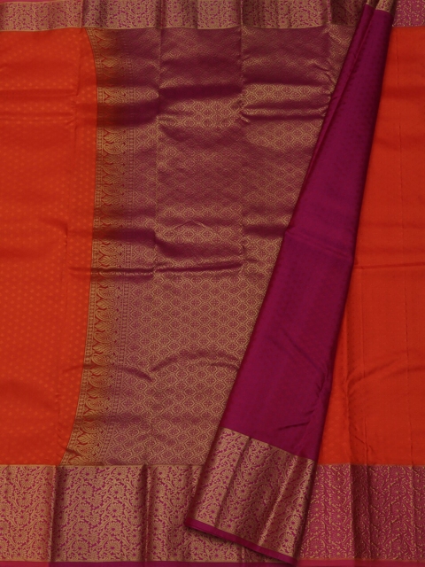 

Pothys Orange Solid Pure Silk Saree