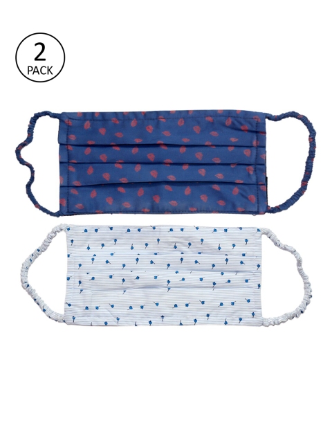 

Bellofox Women Pack Of 2 3-Ply Reusable Cloth Masks, Blue